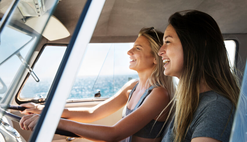 2 women in the car